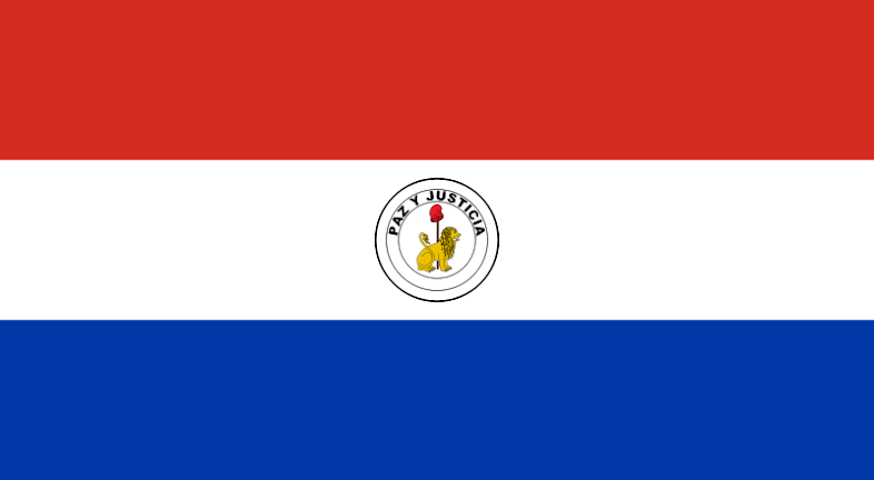 Bendera Paraguay dari belakang