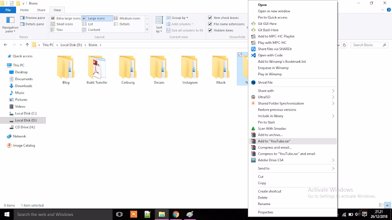 Cara Menyembunyikan File dan Folder pada Windows 10 Kompres folder untuk trik ini