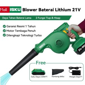 ISKU Blower Vacuum 2 in 1 21V Baterai Lithium Motor Tembaga Ringan Tiup Hisap Debu